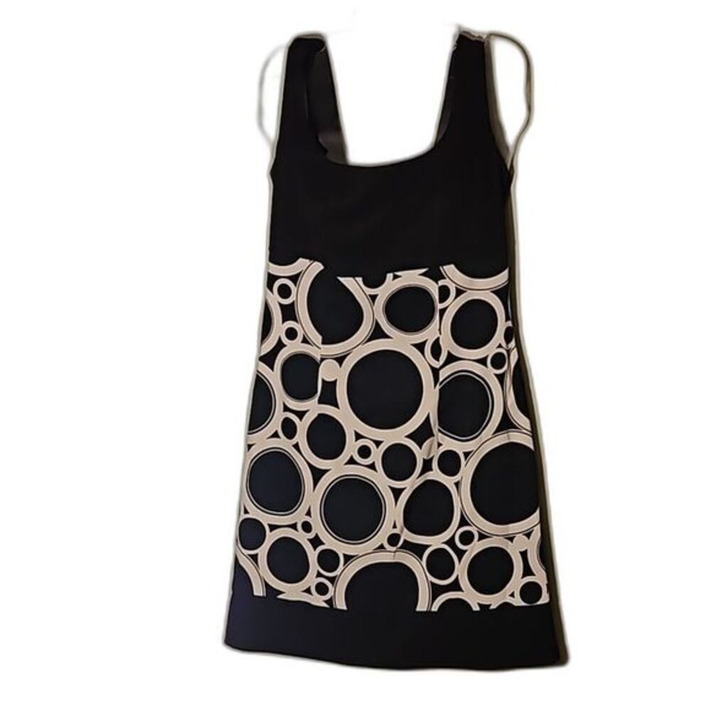 AB Studio Black & White Retro Vibe A-Line Dress – Women's Size‎ 8 Mod Style 70s